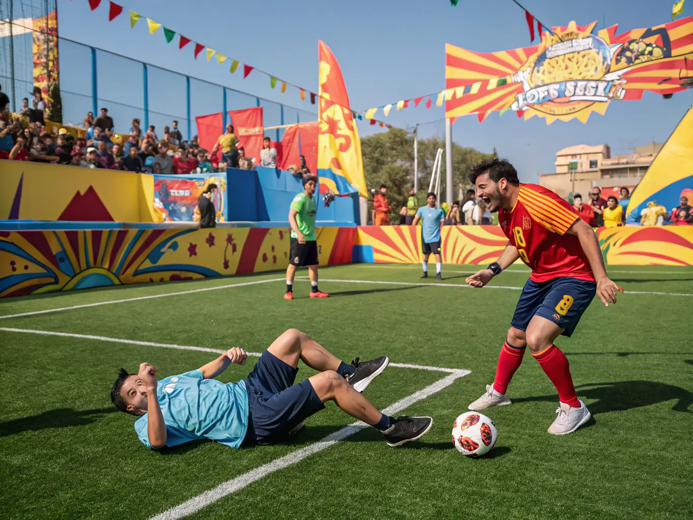 A vibrant image showcasing children and adults participating in a community sports event at ASSOCIATION PLAISANCE LOISIRS, with smiles and active engagement.